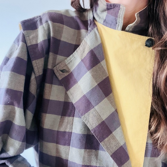 Cotton nutmeg and cocoa check jacket - Picture 2 of 7